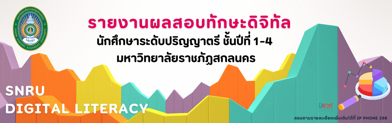 รายงานผลการประเมินทักษะดิจิทัลนักศึกษาระดับปริญญาตรี ชั้นปีที่ 1-4 มหาวิทยาลัยราชภัฏสกลนคร